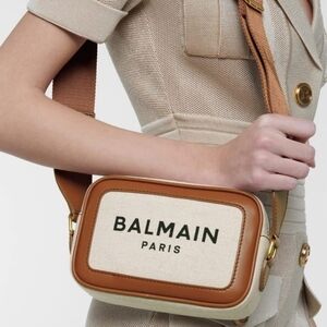 Balmain Beige and Tan Crossbody Bag